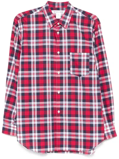 Comme Des Garçons Shirt Tartan Pattern Shirt In Red