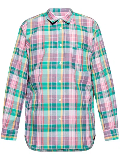 Comme Des Garçons Shirt Checked Shirt In Green
