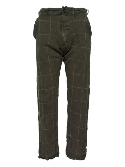 Comme Des Garçons Shirt Checked Trousers In Green