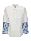 Comme Des Garçons Shirt Cotton Dobby Check X Cotton Stripe Poplin In White