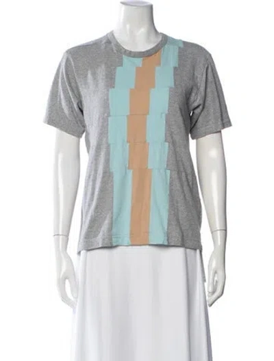 Pre-owned Comme Des Garçons Shirt Colorblock Pattern Crew Neck T-shirt In Grey