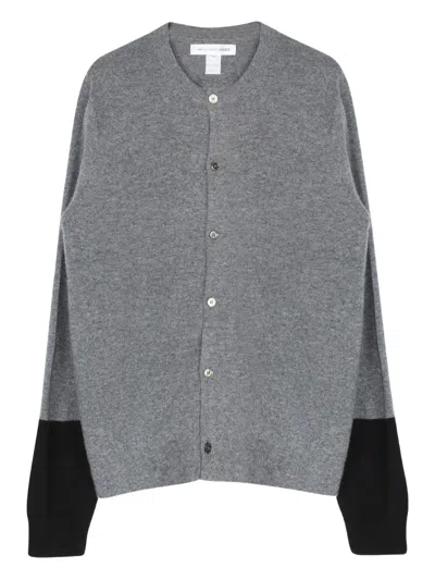 Comme Des Garçons Shirt Colour-block Cardigan In Gray