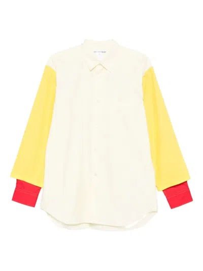 Comme Des Garçons Shirt Colour-block Long-sleeved Shirt In Neutral
