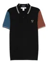Comme Des Garçons Shirt Comme Des Garcons Shirt Mens X Fred Perry Colour Block Black Polo Shirt In Black