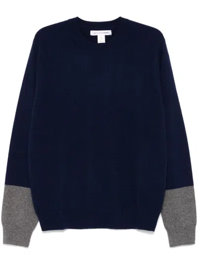 Comme Des Garçons Shirt Wool Pullover In Blue