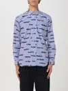 Comme Des Garçons Structured Collar Pleated Pocket Shirt In Blau