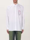 Comme Des Garçons Embroidered Detail Button-down Collar Shirt In White