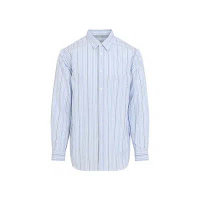 Comme Des Garçons Shirt Long-sleeved Stripe Shirt In Blue