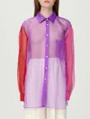 Comme Des Garçons Sheer Fabric Long Sleeves Chest Pocket In Blue