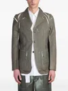 Comme Des Garçons Shirt Contrasting-detailed Blazer In Green