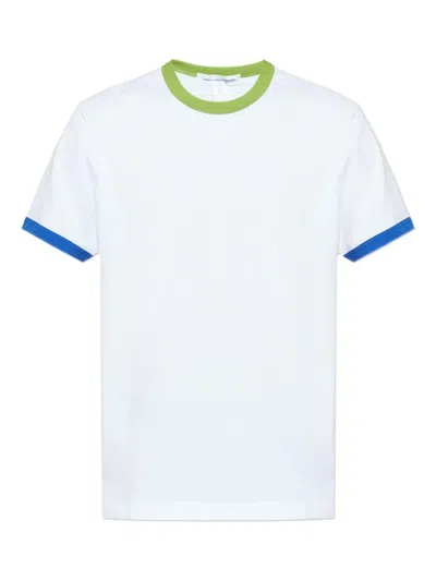 Comme Des Garçons Shirt Contrasting-trim T-shirt In White