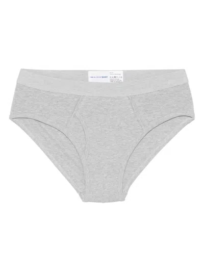 Comme Des Garçons Shirt Cotton Briefs In Grey