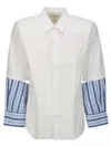 Comme Des Garçons Shirt Cotton Dobby Check X Cotton Stripe Poplin In White/stripe