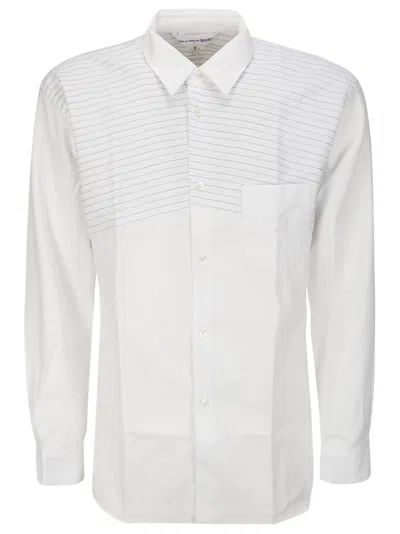 Comme Des Garçons Shirt Cotton Dobby X Cotton Stripe Poplin In White/stripe