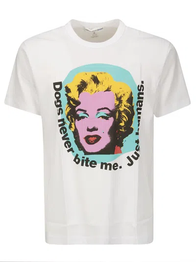 Comme Des Garçons Shirt Cotton Jersey Plain With Print I Andy Warhol In White