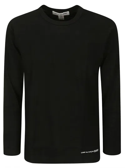 Comme Des Garçons Shirt Cotton Jersey Plain With Printed Cdg Shirt L In Black