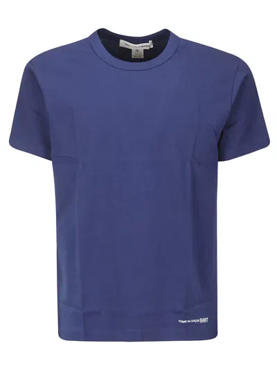 Comme Des Garçons Shirt Cotton Jersey Plain With Printed Cdg Shirt L In Navy
