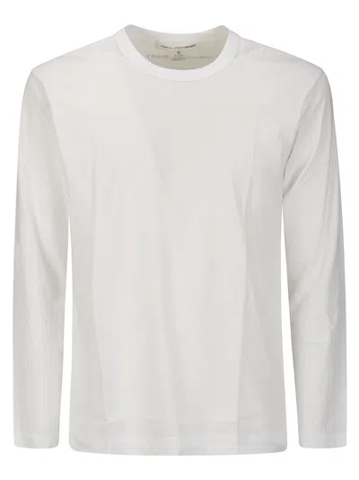 Comme Des Garçons Shirt Cotton Jersey Plain With Printed Cdg Shirt L In White