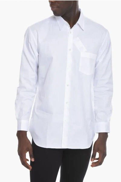 Comme Des Garçons Shirt Cotton Shirt With Breast-pocket In White