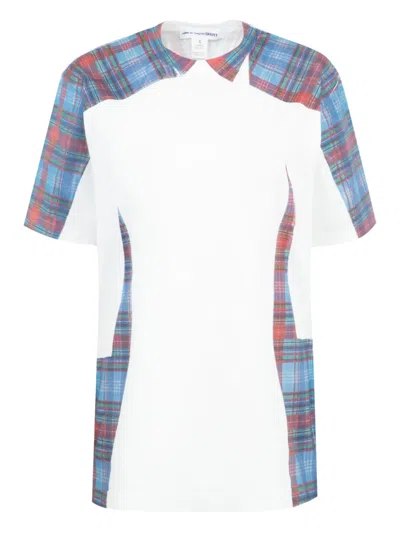 Comme Des Garçons Shirt Hand Print Check T-shirt In Multi
