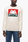 Comme Des Garçons Space Invaders Puff Sleeves Crew Neck Sweater