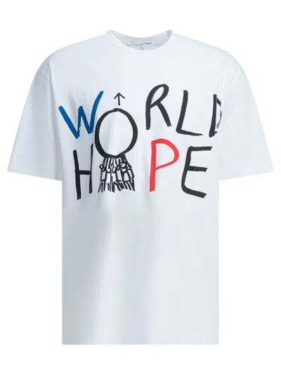 Comme Des Garçons Shirt Crew Neck T Shirt With Print In White