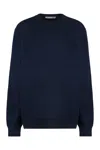 Comme Des Garçons Shirt Crew-neck Wool Sweater In Blue