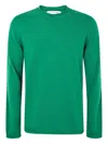 Comme Des Garçons Shirt Round Neckline Sweater In Wool In Green