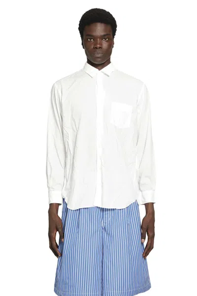 Comme Des Garçons Shirt Crinkled Pocket Shirt In White