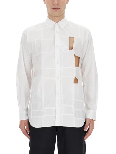 Comme Des Garçons Shirt Cut Out Shirt In White
