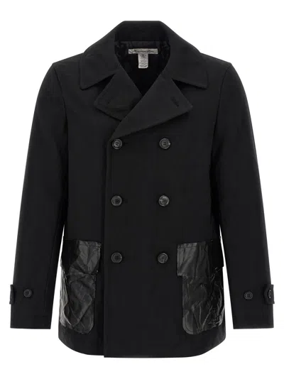 Comme Des Garçons Shirt Double-breasted Caban In Black