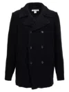 Comme Des Garçons Shirt Double-breasted Wool Coat Coats, Trench Coats Blue