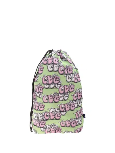 COMME DES GARÇONS SHIRT DRAWSTRING GRAPHIC-PRINT BACKPACK