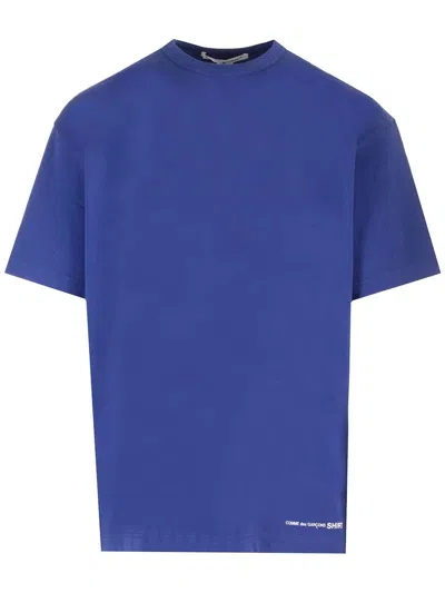 Comme Des Garçons Shirt Electric Blue Over T-shirt