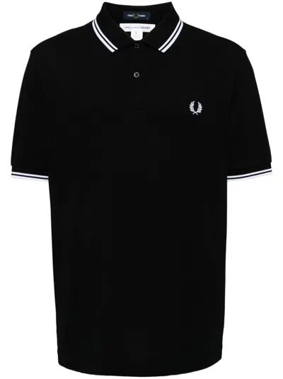 Comme Des Garçons Shirt X Fred Perry Strong Will Polo T-shirt In Black