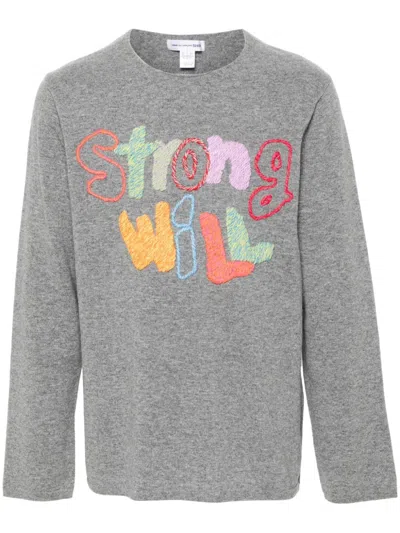 Comme Des Garçons Shirt Embroidered-motif Sweater In Grau