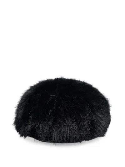 Comme Des Garçons Shirt Faux-fur Flat Cap In Brown