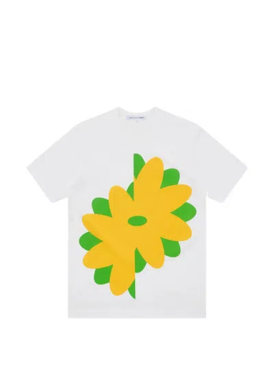 Comme Des Garçons Shirt Bold Yellow-green Splotch Print Tee In Multi