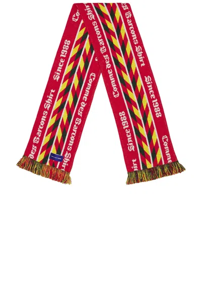 Comme Des Garçons Shirt Knitted Jacquard Acrylic Football Scarf In Multi