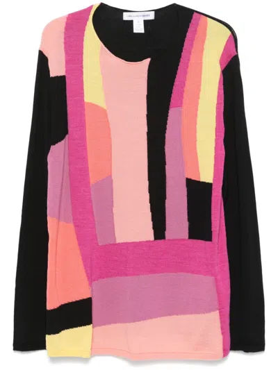 Comme Des Garçons Shirt Geometric-pattern Sweater In Black