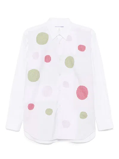 Comme Des Garçons Shirt Gingham Patch Shirt In White