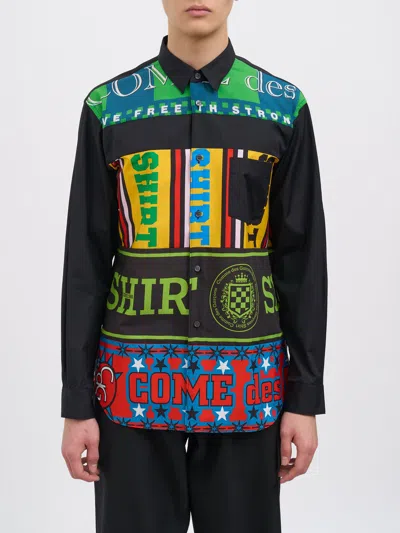 Comme Des Garçons Shirt Graphic Cotton Shirt In Black