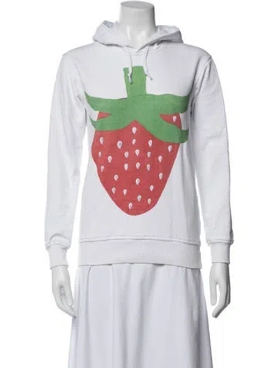 Pre-owned Comme Des Garçons Shirt Graphic Print Crew Neck Hoodie In Blue