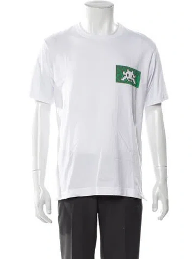 Pre-owned Comme Des Garçons Shirt Graphic Print Crew Neck T-shirt In White
