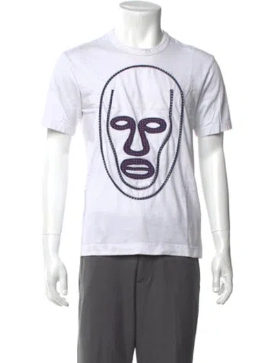 Pre-owned Comme Des Garçons Shirt Graphic Print Crew Neck T-shirt In White