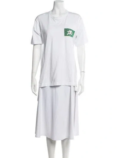 Pre-owned Comme Des Garçons Shirt Graphic Print Crew Neck T-shirt In White