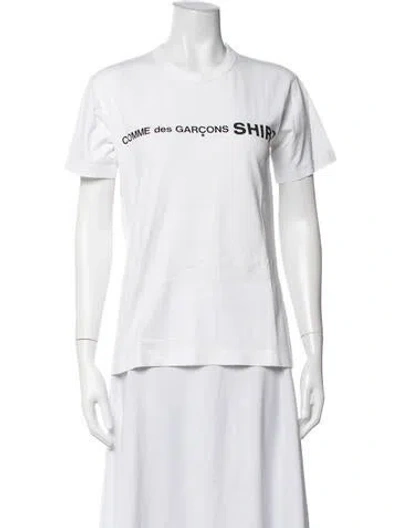 Pre-owned Comme Des Garçons Shirt Graphic Print Crew Neck T-shirt In White