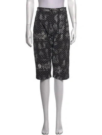Pre-owned Comme Des Garçons Shirt Graphic Print Knee-length Shorts In Black