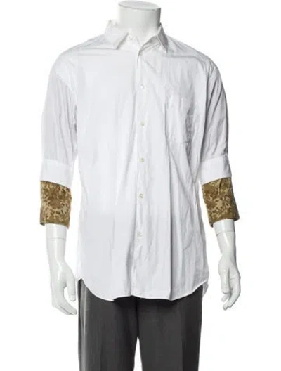 Pre-owned Comme Des Garçons Shirt Graphic Print Short Sleeve Shirt In White