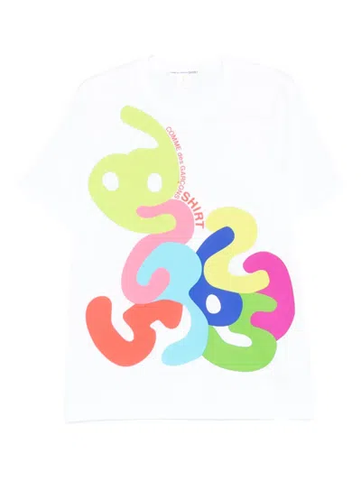 Comme Des Garçons Shirt Graphic-print T-shirt In White